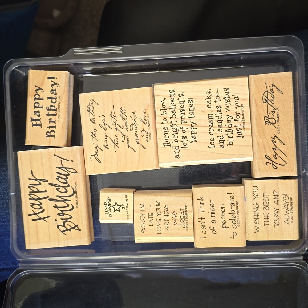 Stampin' Up! BIRTHDAY GREETINGS  Retired Rubber Stamp set